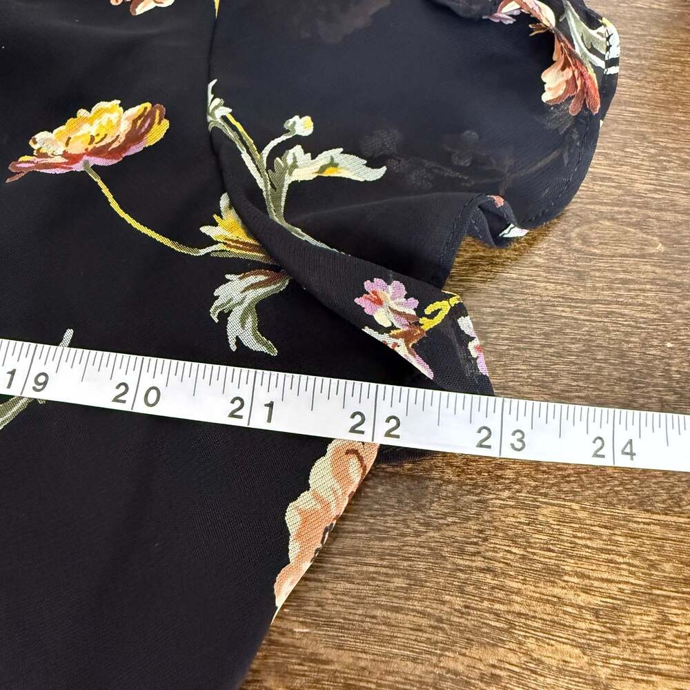 VTG Talbots Black Floral Babydoll Maxi Dress Whimsigoth Y2K 12 - Picture 7 of 11